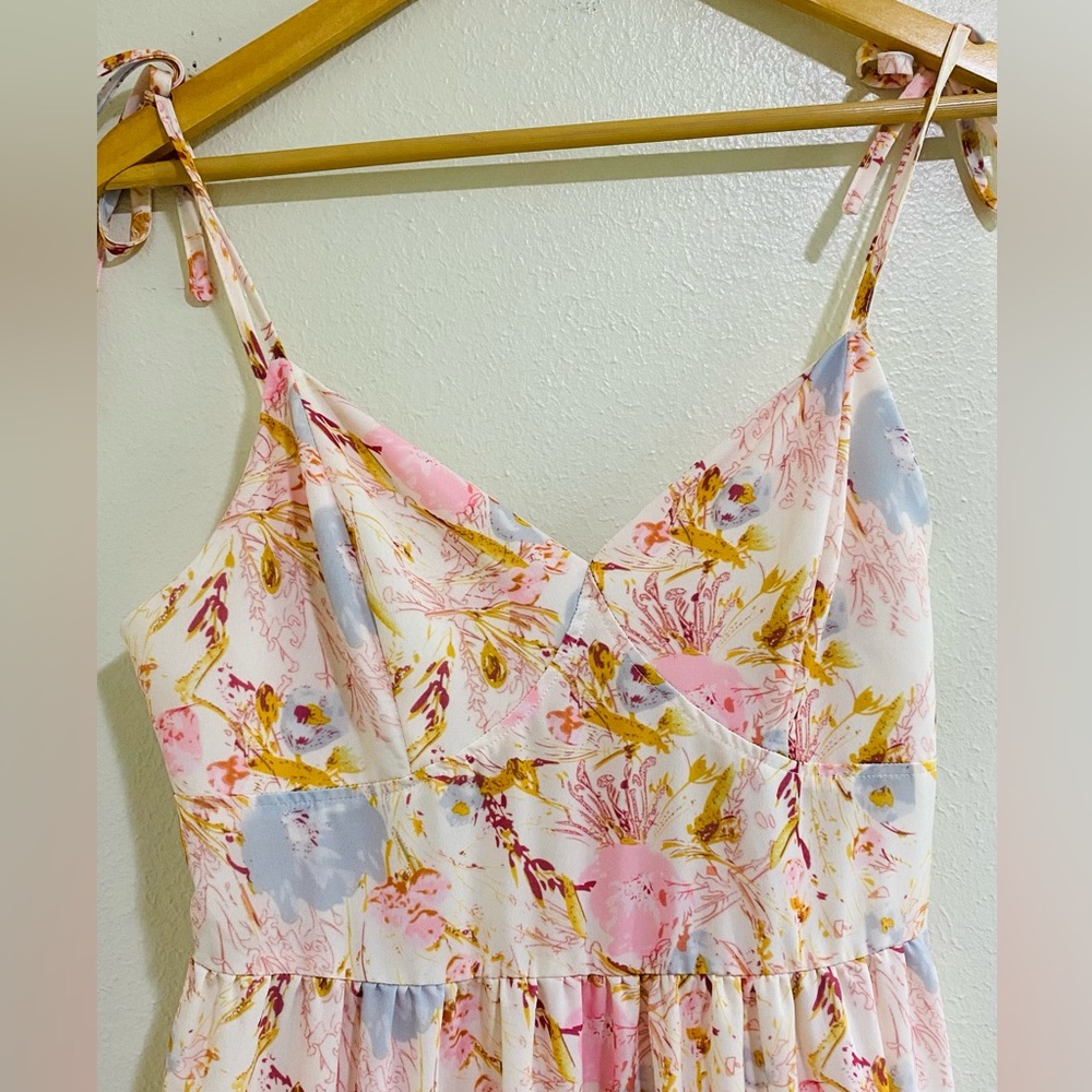 Wishlist Pink Floral Tiered Maxi Dress - Picture 3 of 6